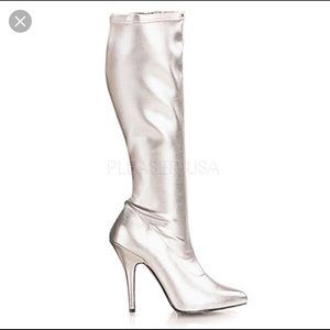 Pleaser High Heel Silver Boots